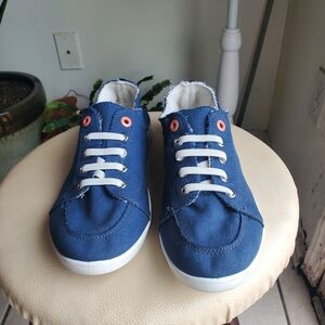 Vionic Sneakers in Blue with White and Orange Accents